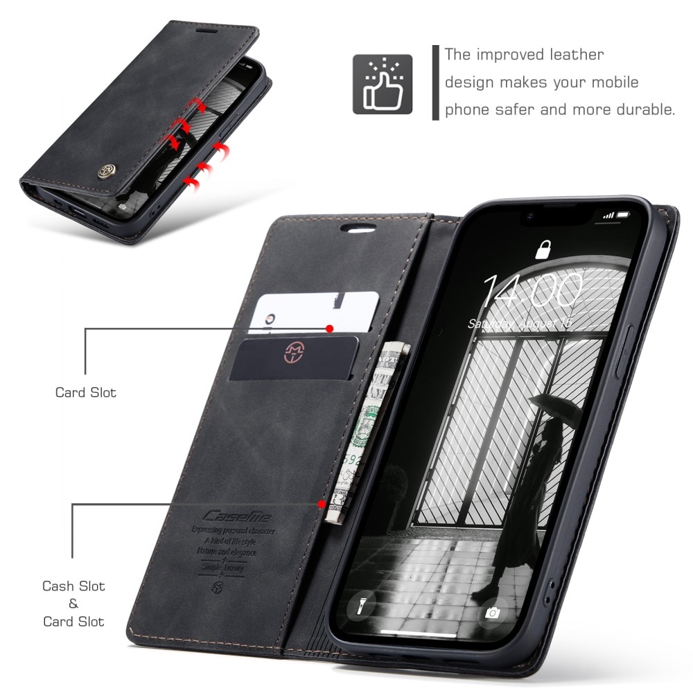 iPhone 16e Slim Wallet Case Black