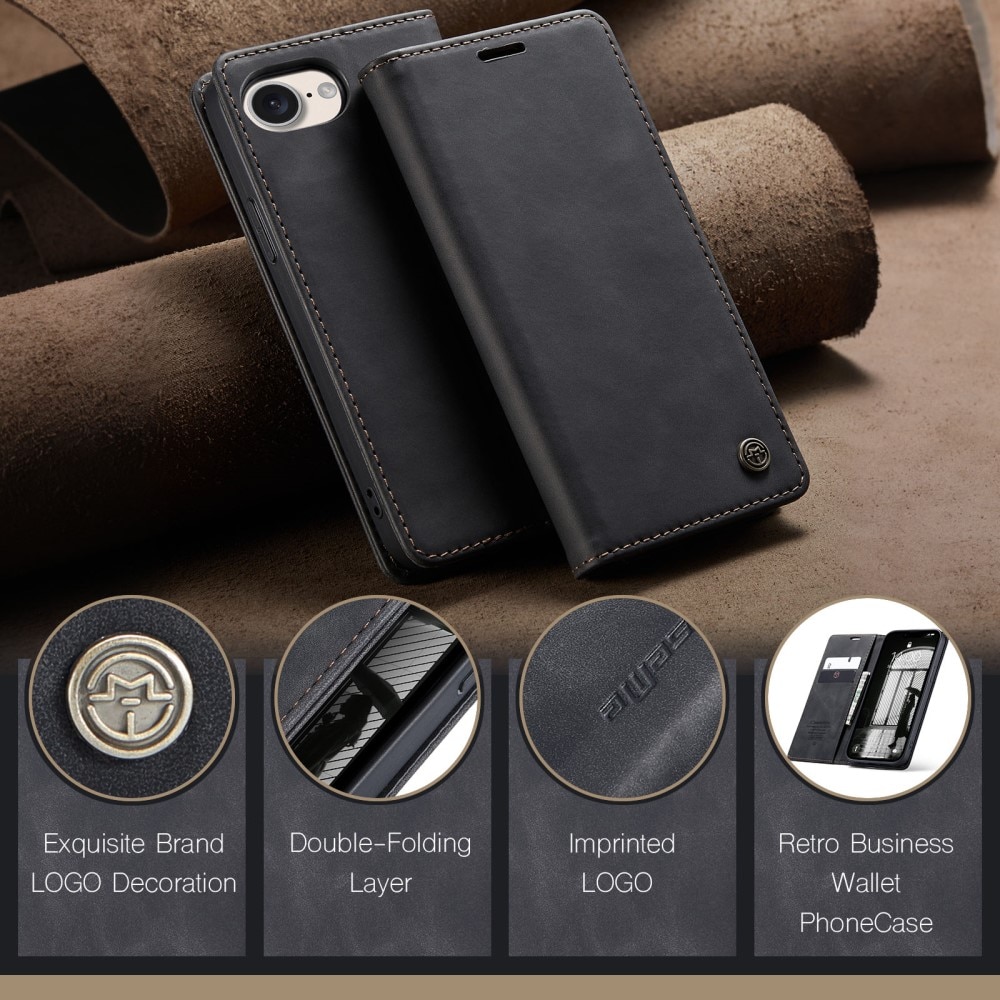 iPhone 16e Slim Wallet Case Black