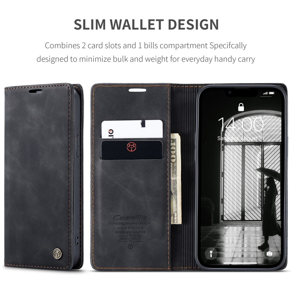 iPhone 16e Slim Wallet Case Black