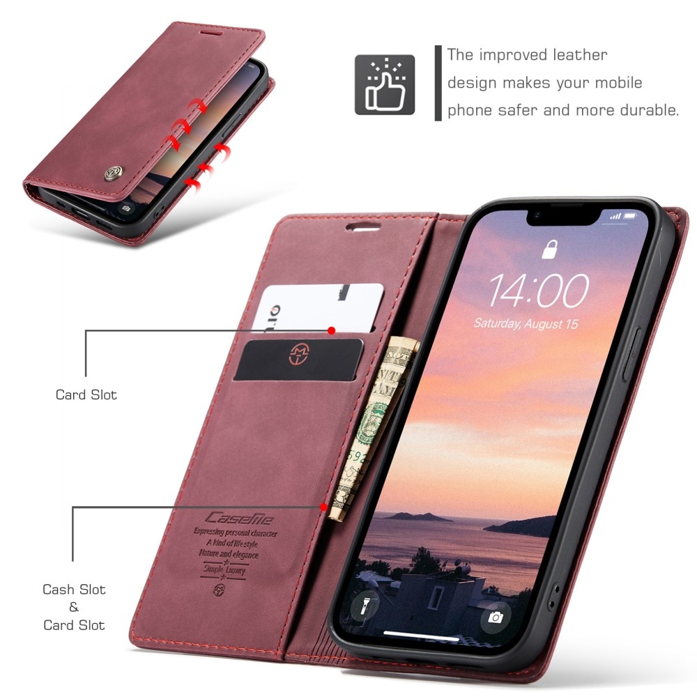 iPhone 16e Slim Wallet Case Red