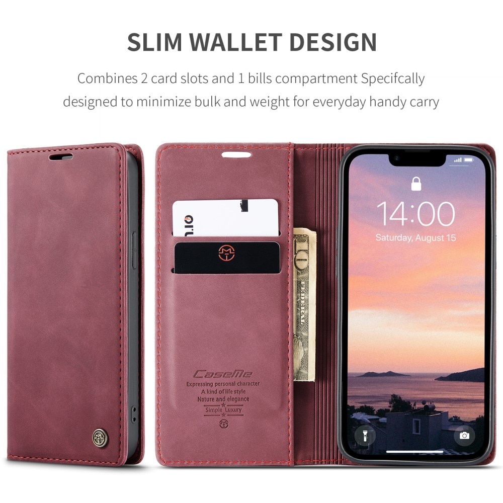 iPhone 16e Slim Wallet Case Red