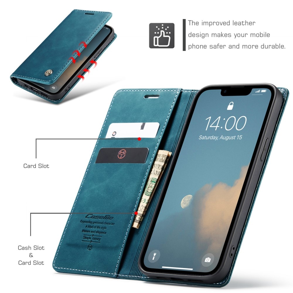 iPhone 16e Slim Wallet Case Blue