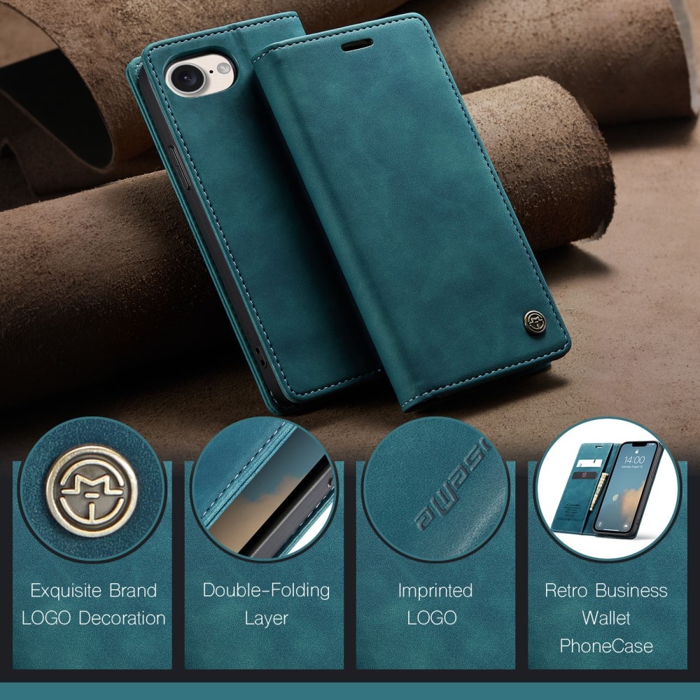 iPhone 16e Slim Wallet Case Blue