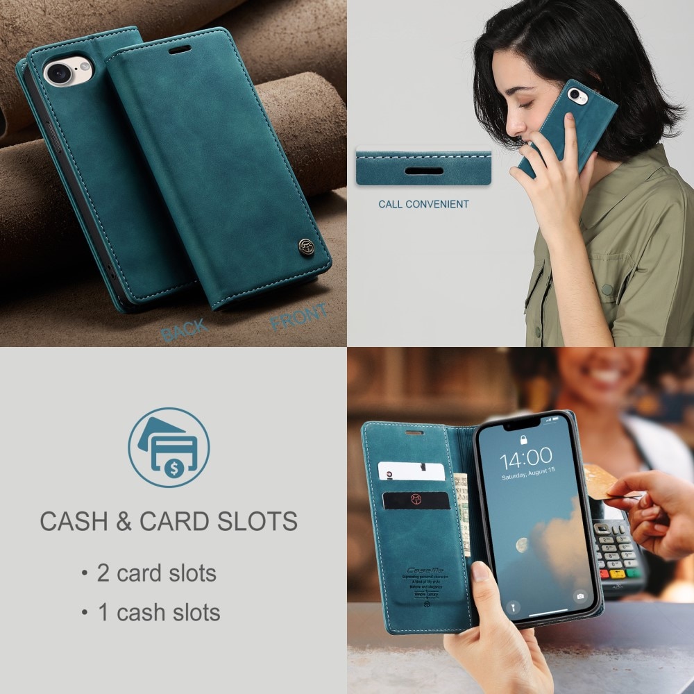 iPhone 16e Slim Wallet Case Blue