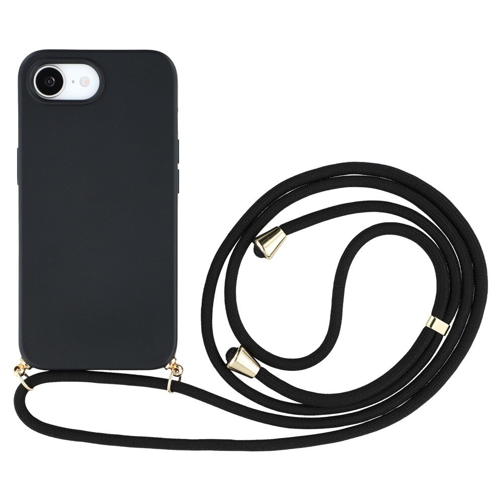 iPhone 16e Cover Neck Strap Black