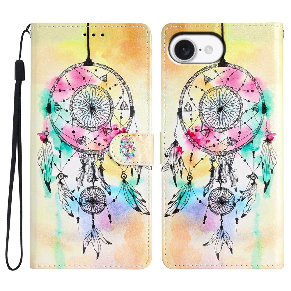 iPhone 16e Wallet Book Cover Dream Catcher