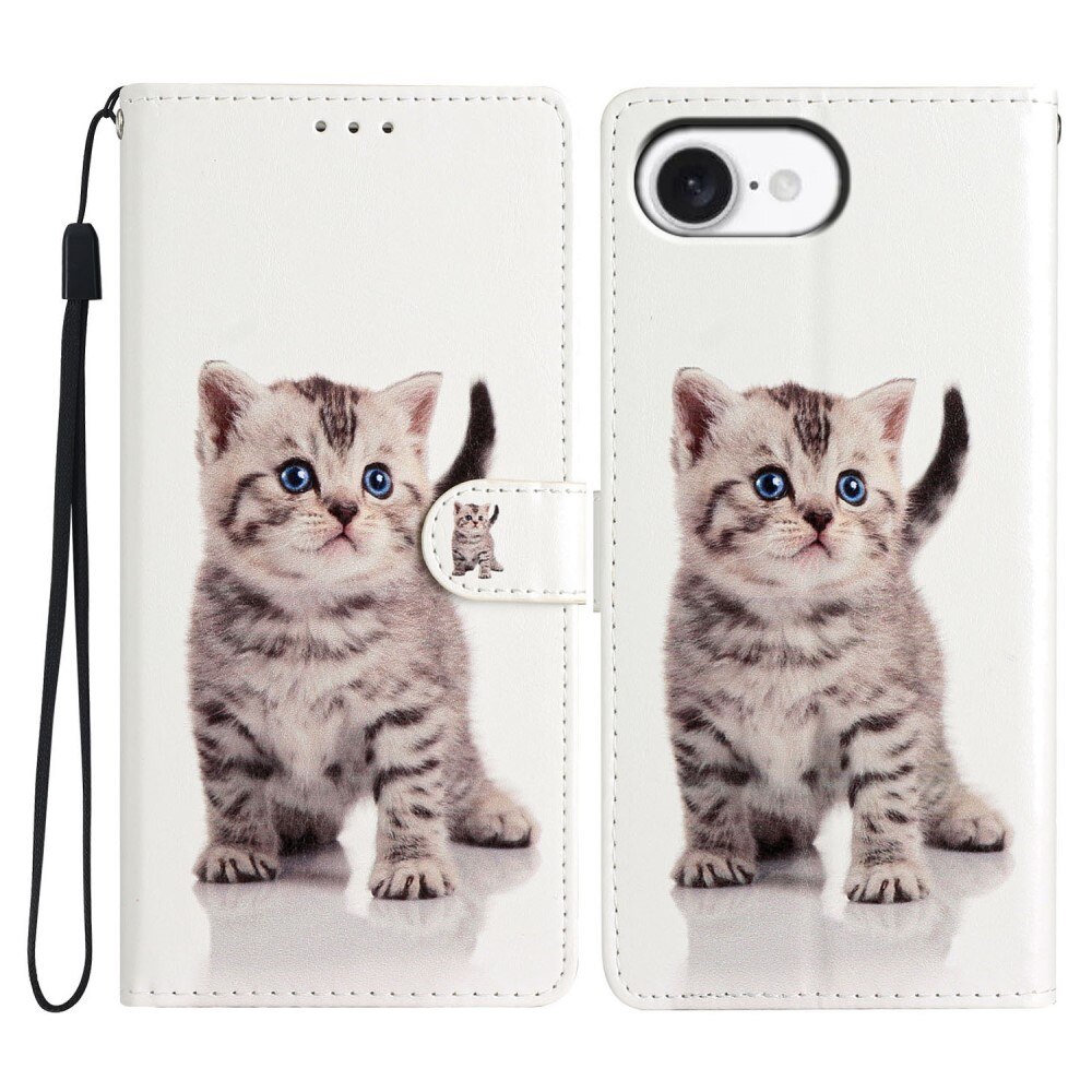 iPhone 16e Wallet Book Cover Kitten