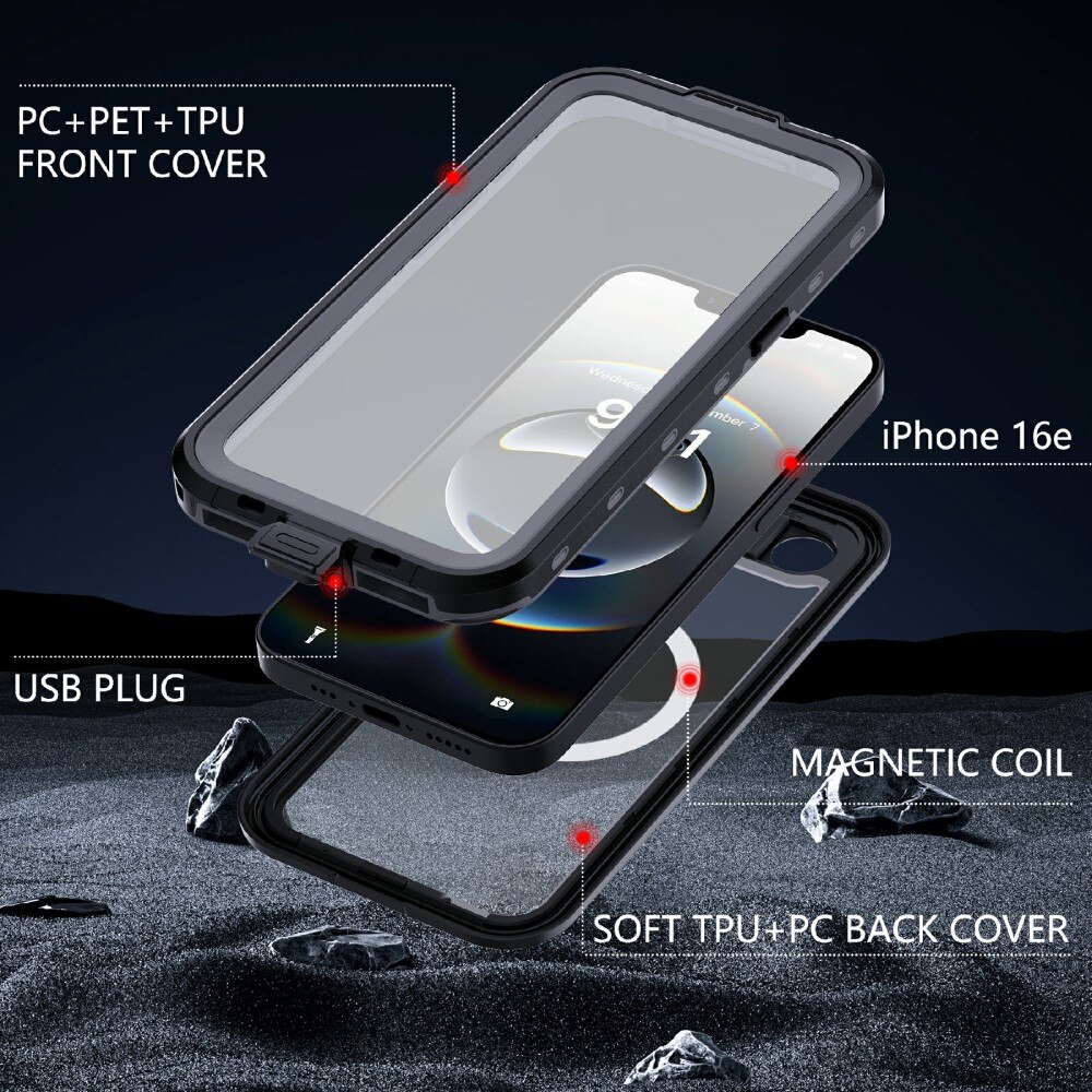 iPhone 16e Waterproof Case MagSafe Transparent