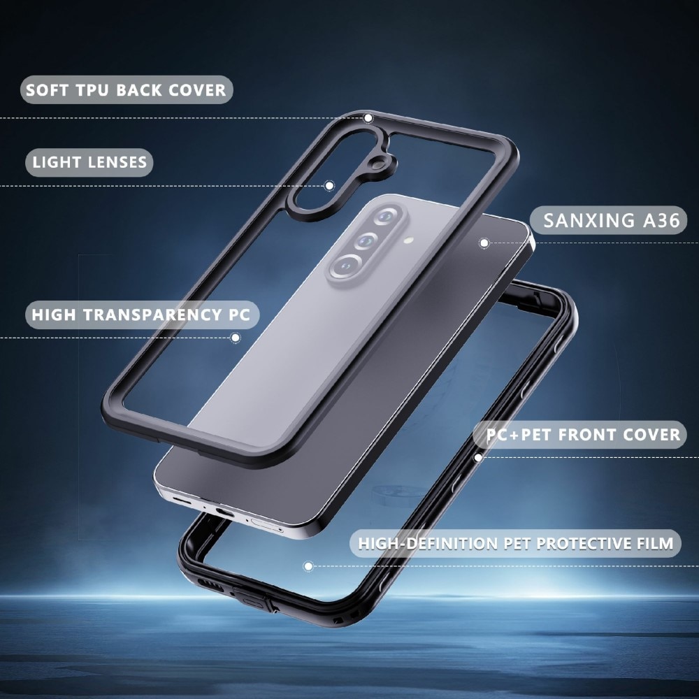 Samsung Galaxy A36 Waterproof Case Transparent