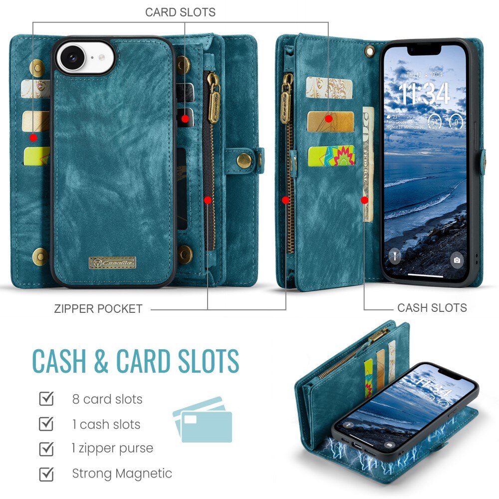 iPhone 16e Multi-slot Wallet Case Blue