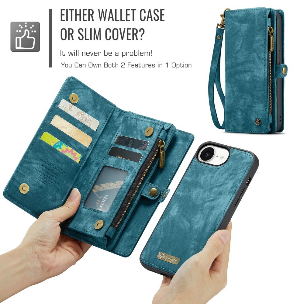 iPhone 16e Multi-slot Wallet Case Blue