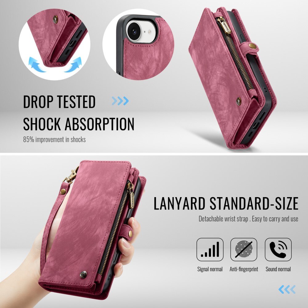 iPhone 16e Multi-slot Wallet Case Red