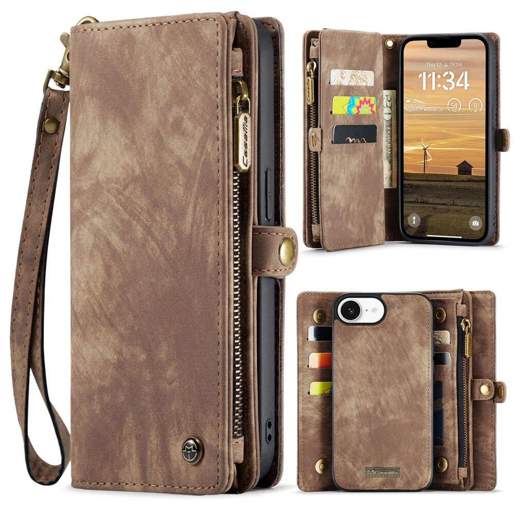 iPhone 16e Multi-slot Wallet Case Brown