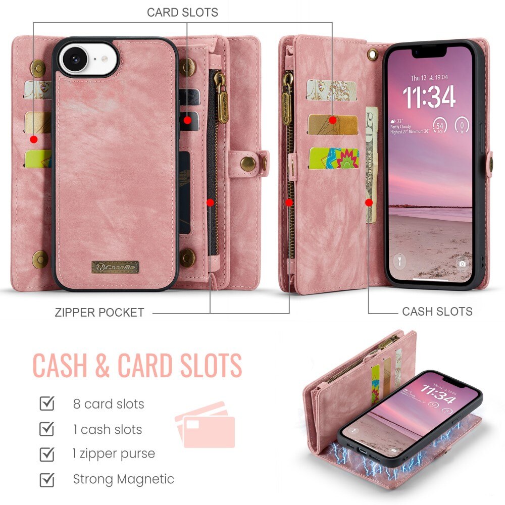 iPhone 16e Multi-slot Wallet Case Pink