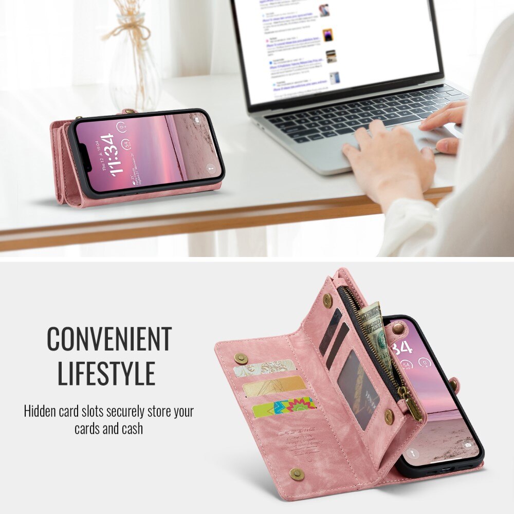 iPhone 16e Multi-slot Wallet Case Pink