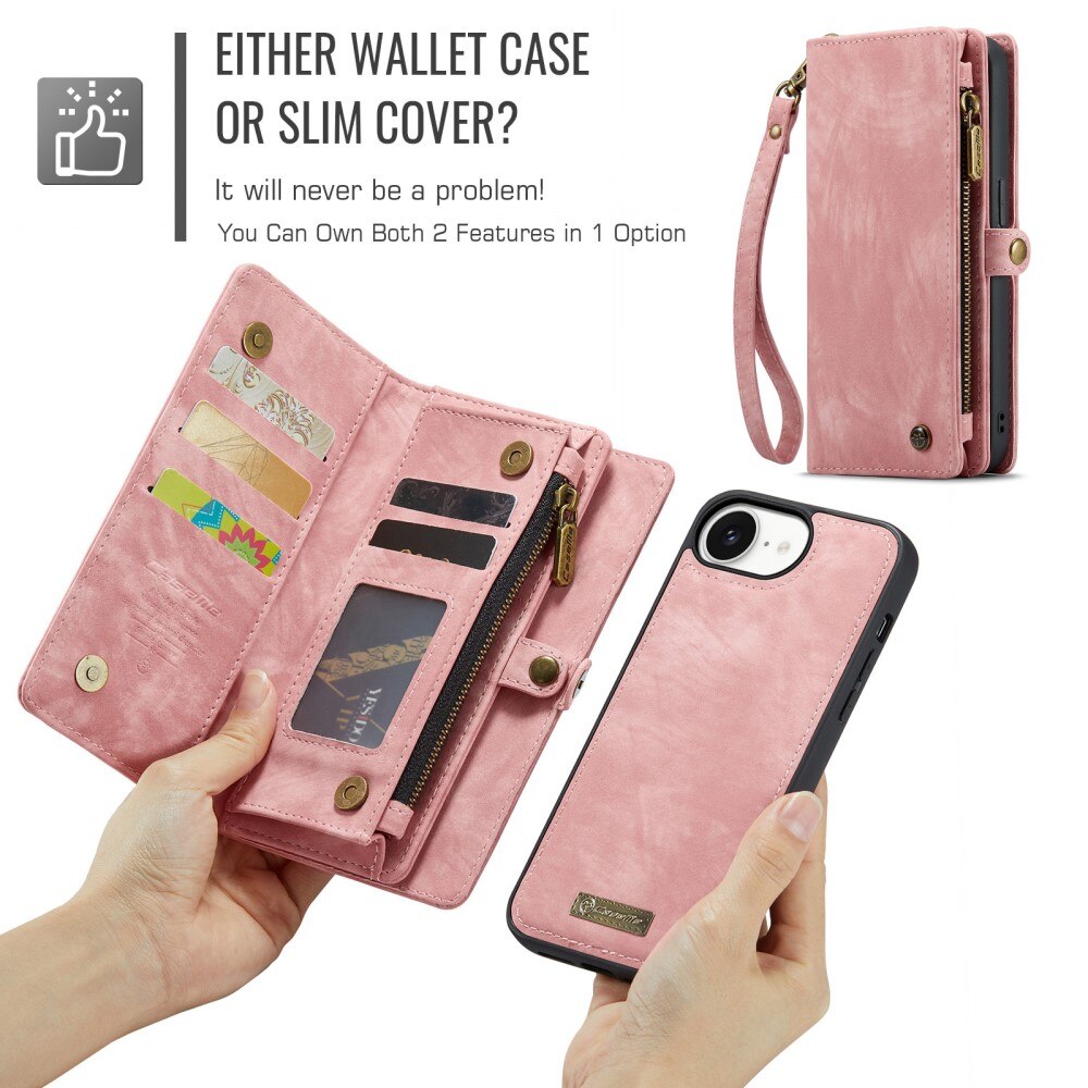 iPhone 16e Multi-slot Wallet Case Pink