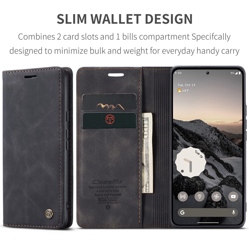 Google Pixel 9a Slim Wallet Case Black