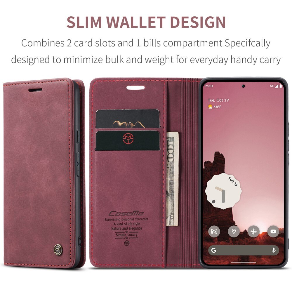 Google Pixel 9a Slim Wallet Case Red