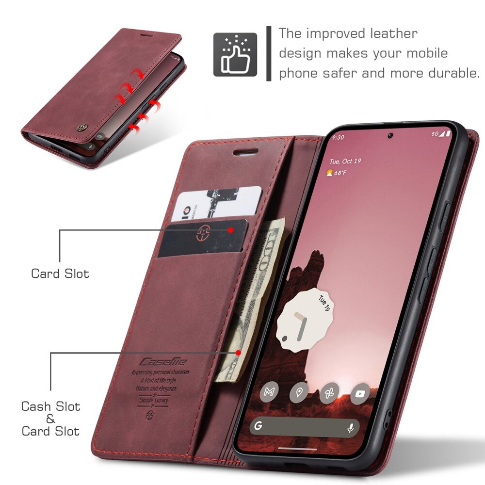 Google Pixel 9a Slim Wallet Case Red