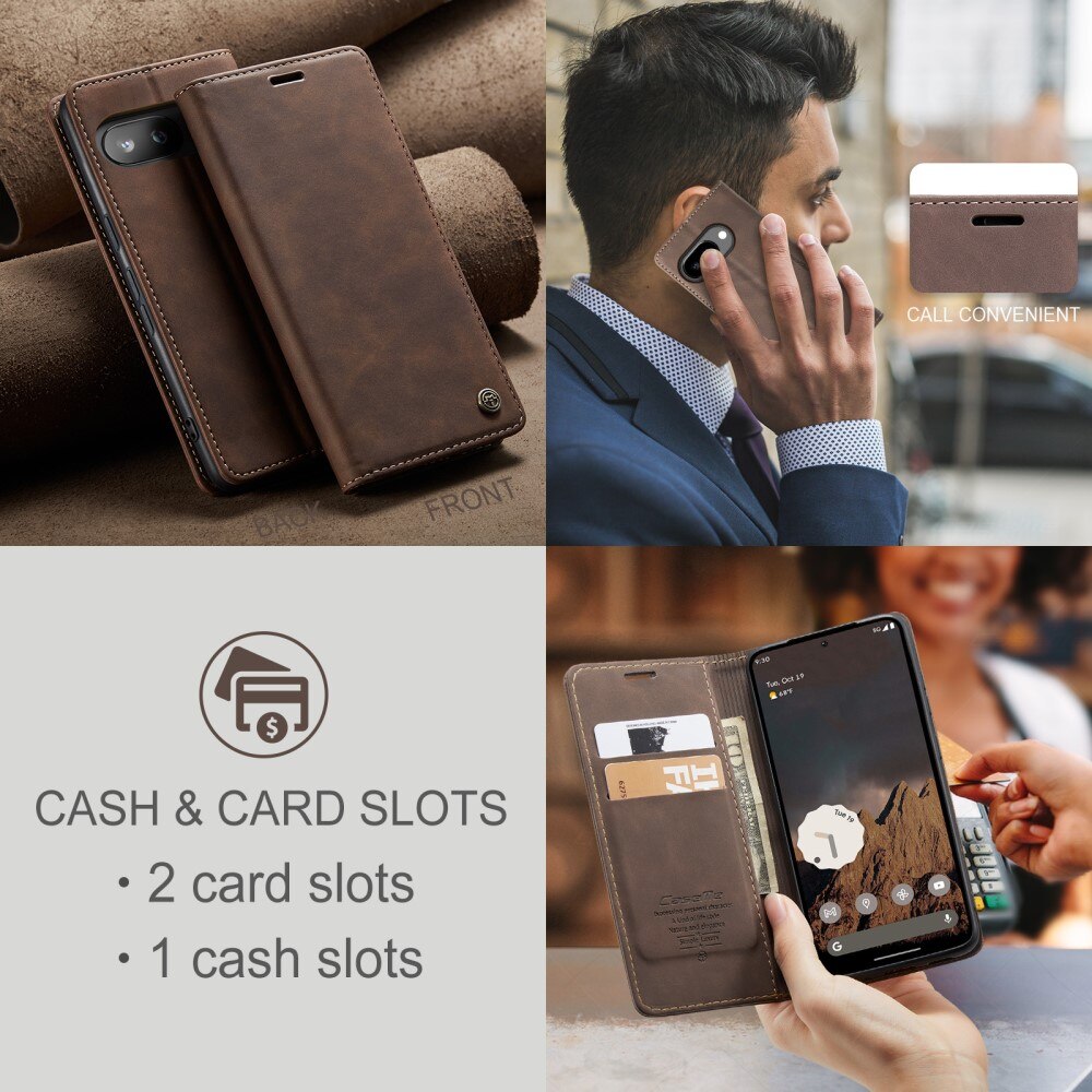 Google Pixel 9a Slim Wallet Case Brown