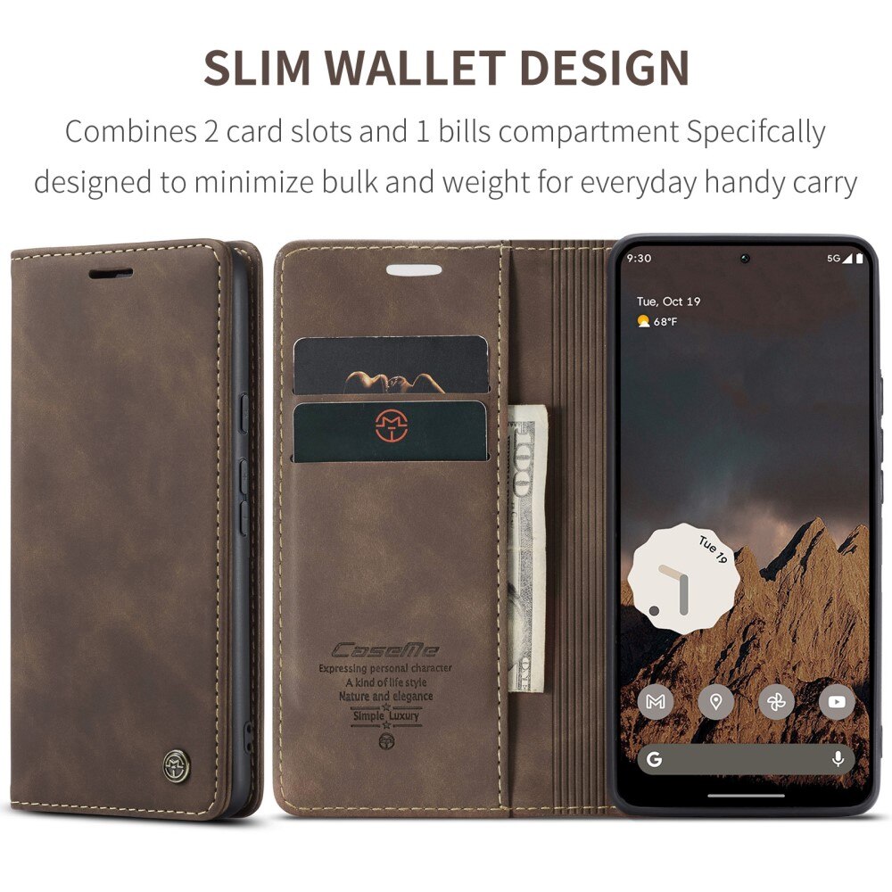 Google Pixel 9a Slim Wallet Case Brown