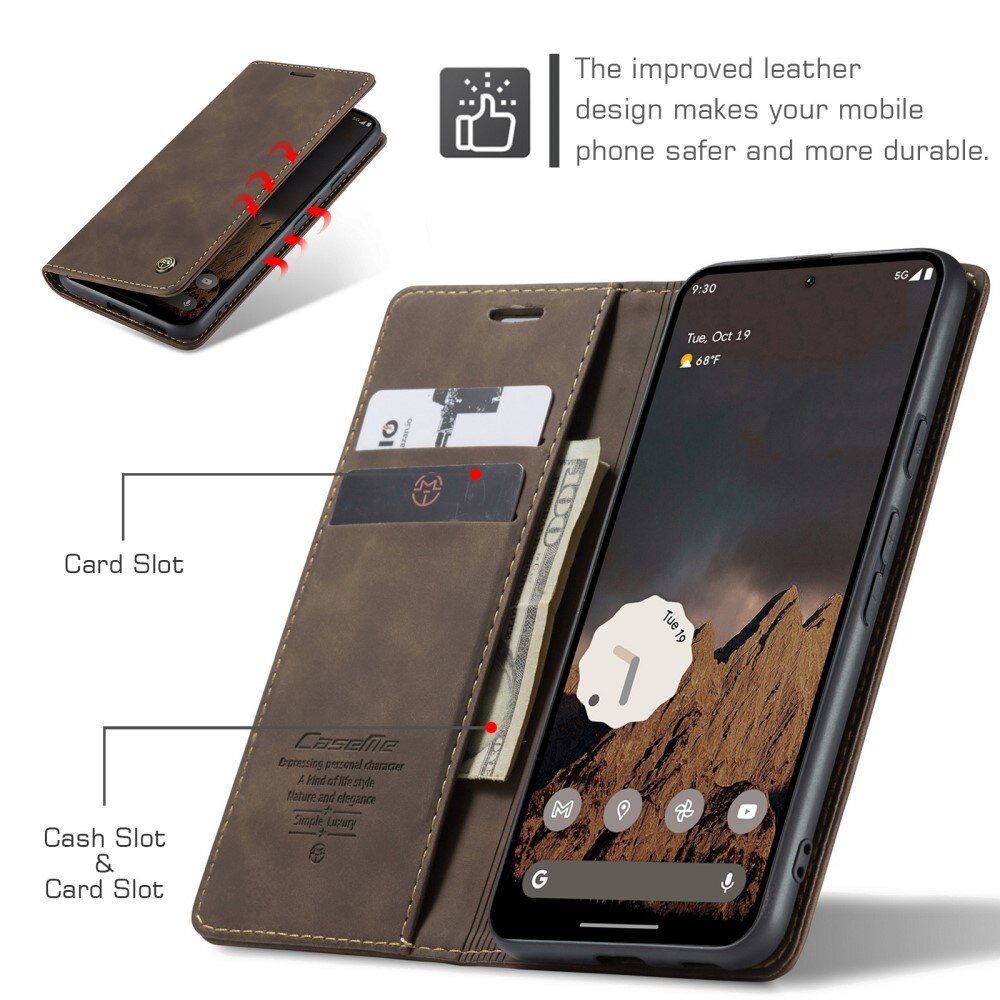 Google Pixel 9a Slim Wallet Case Brown