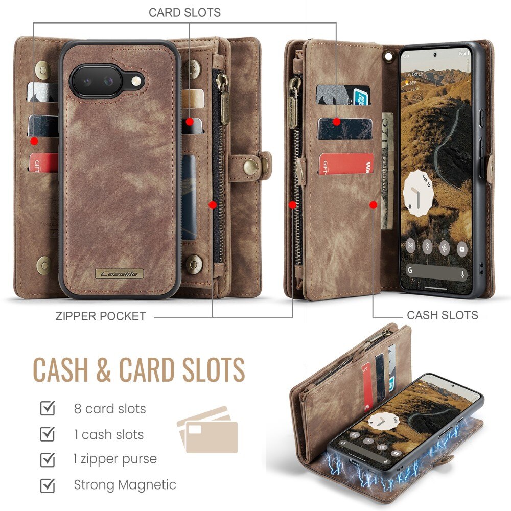 Google Pixel 9a Multi-slot Wallet Case Brown