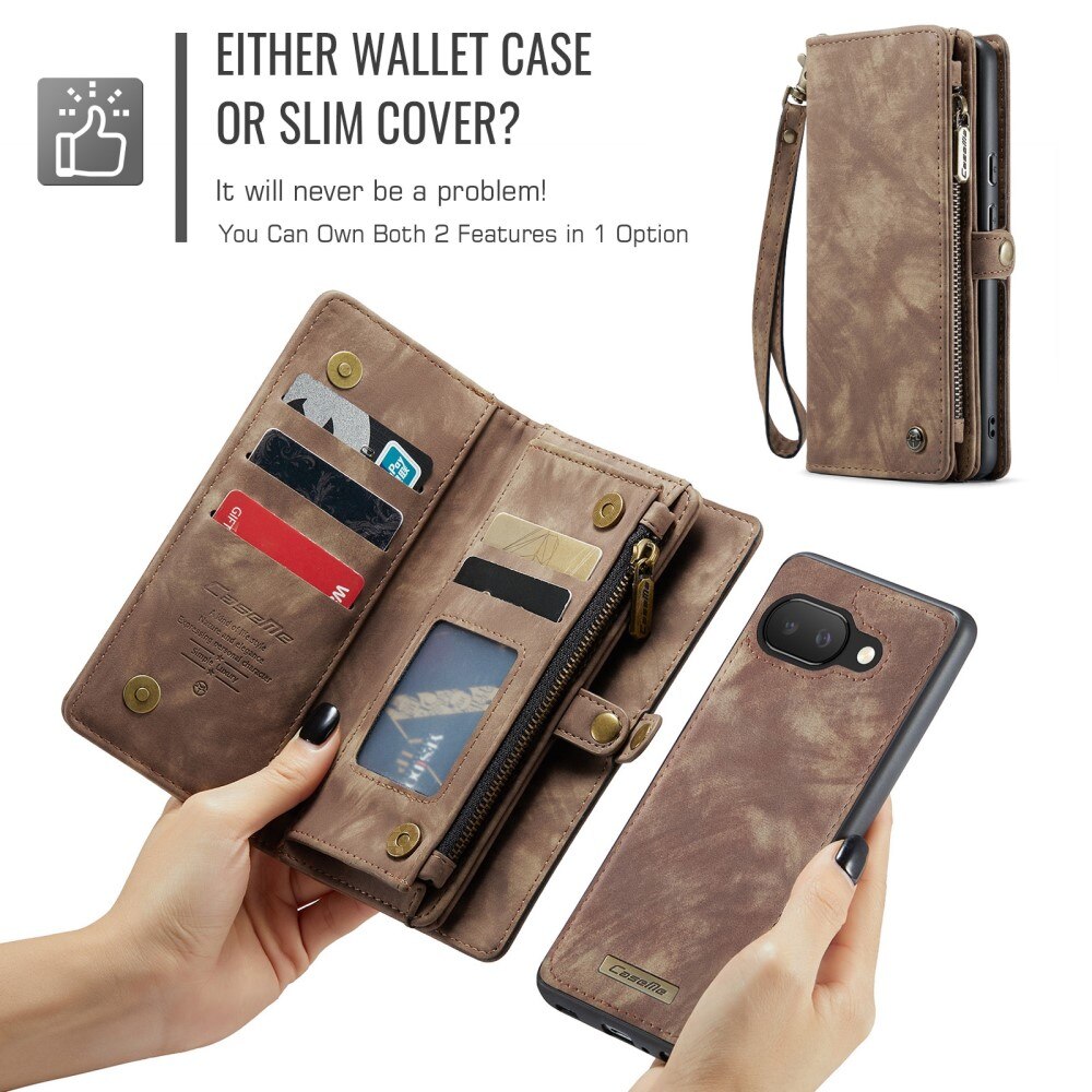 Google Pixel 9a Multi-slot Wallet Case Brown