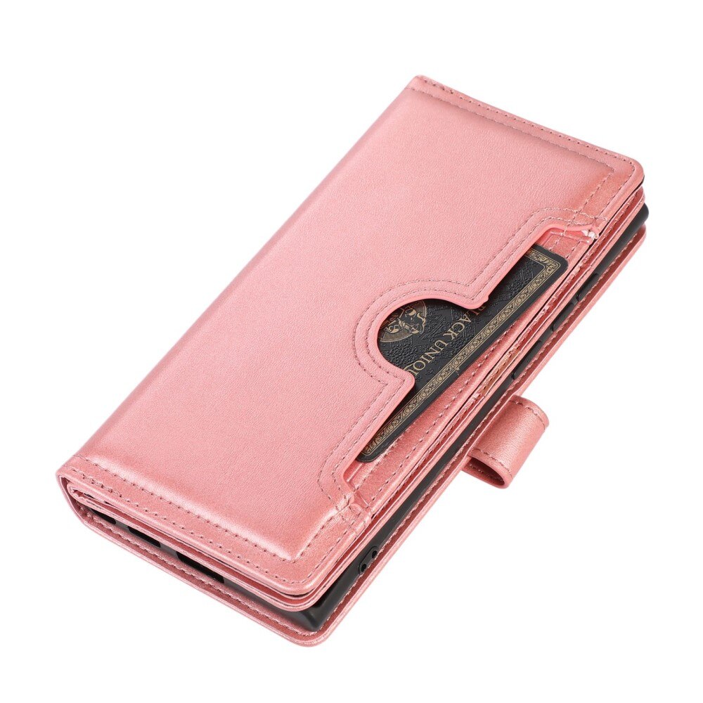 Samsung Galaxy S23 Ultra Multi-slot Leather Cover  Pink Gold