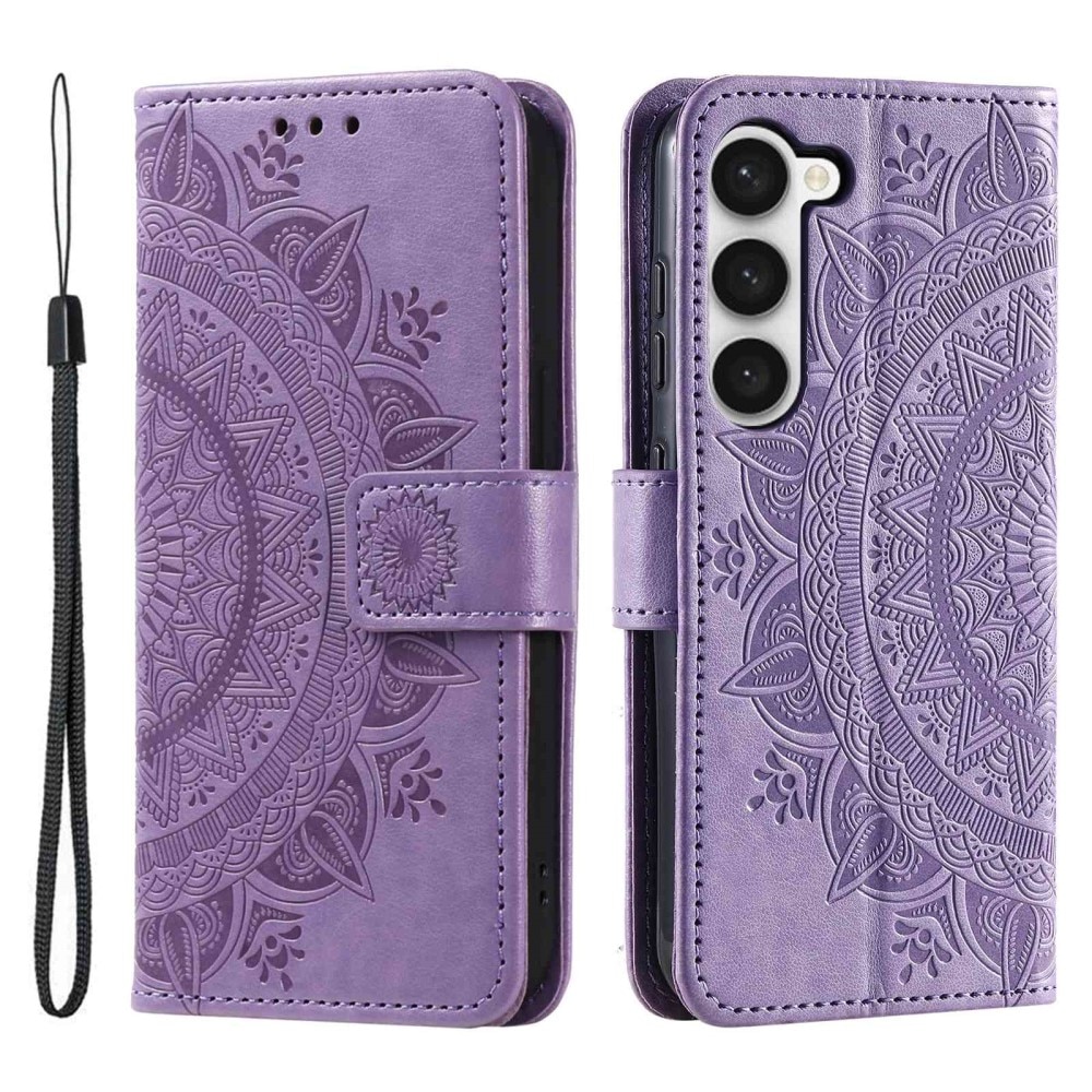 Samsung Galaxy S23 Plus Leather Cover Mandala Purple