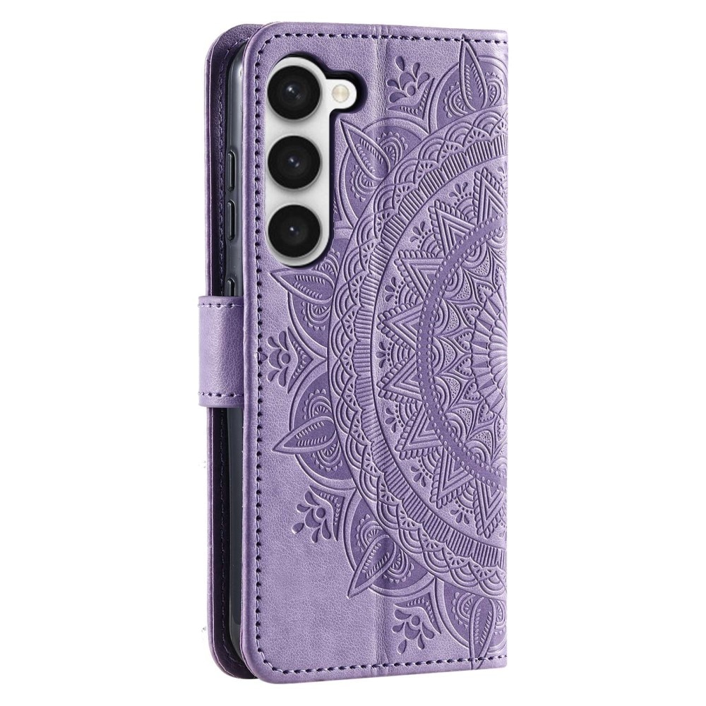 Samsung Galaxy S23 Plus Leather Cover Mandala Purple