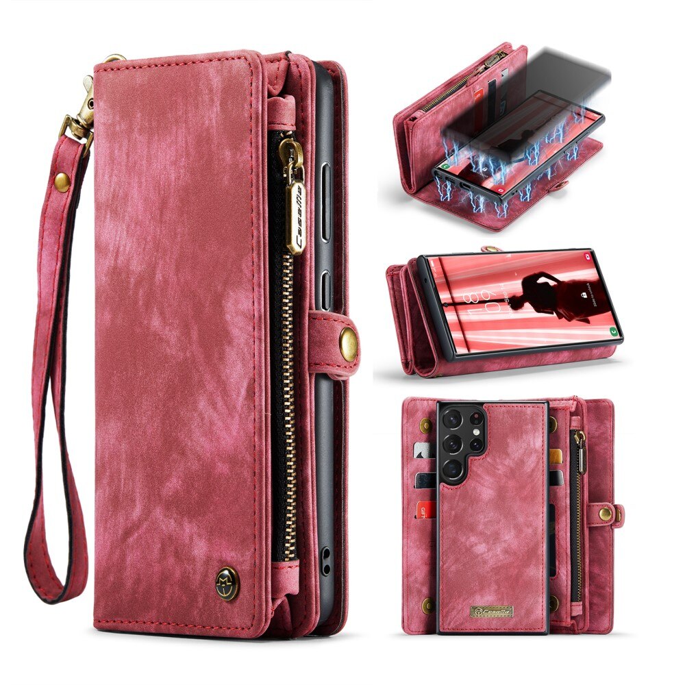 Samsung Galaxy S23 Ultra Multi-slot Wallet Case Red