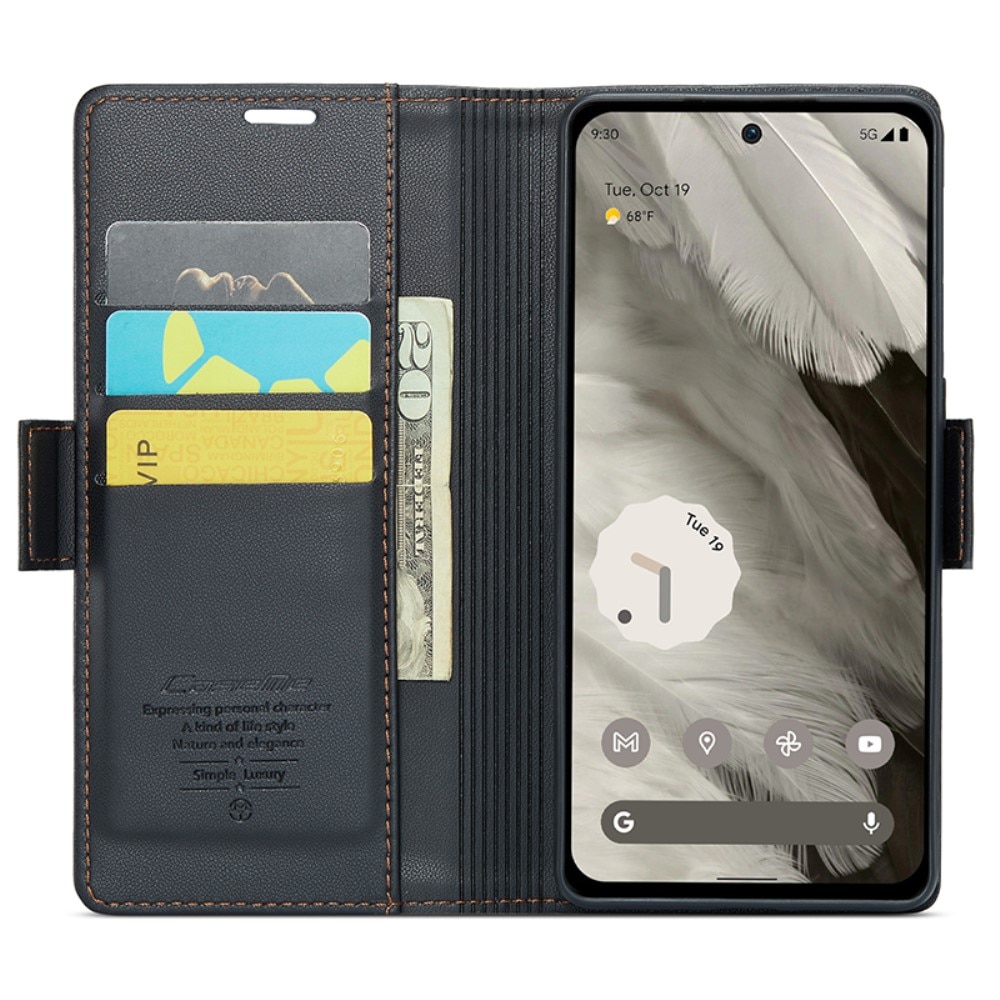 Google Pixel 8 RFID blocking Slim Wallet Case Black