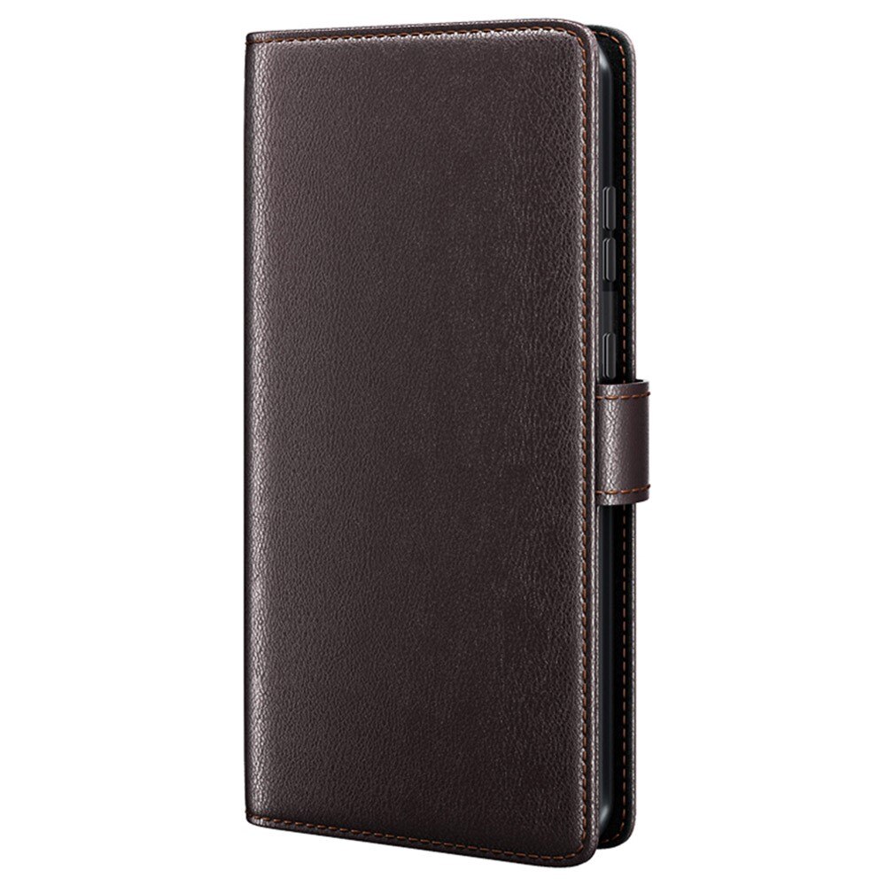 iPhone 15 Pro Max Genuine Leather Wallet Case Brown