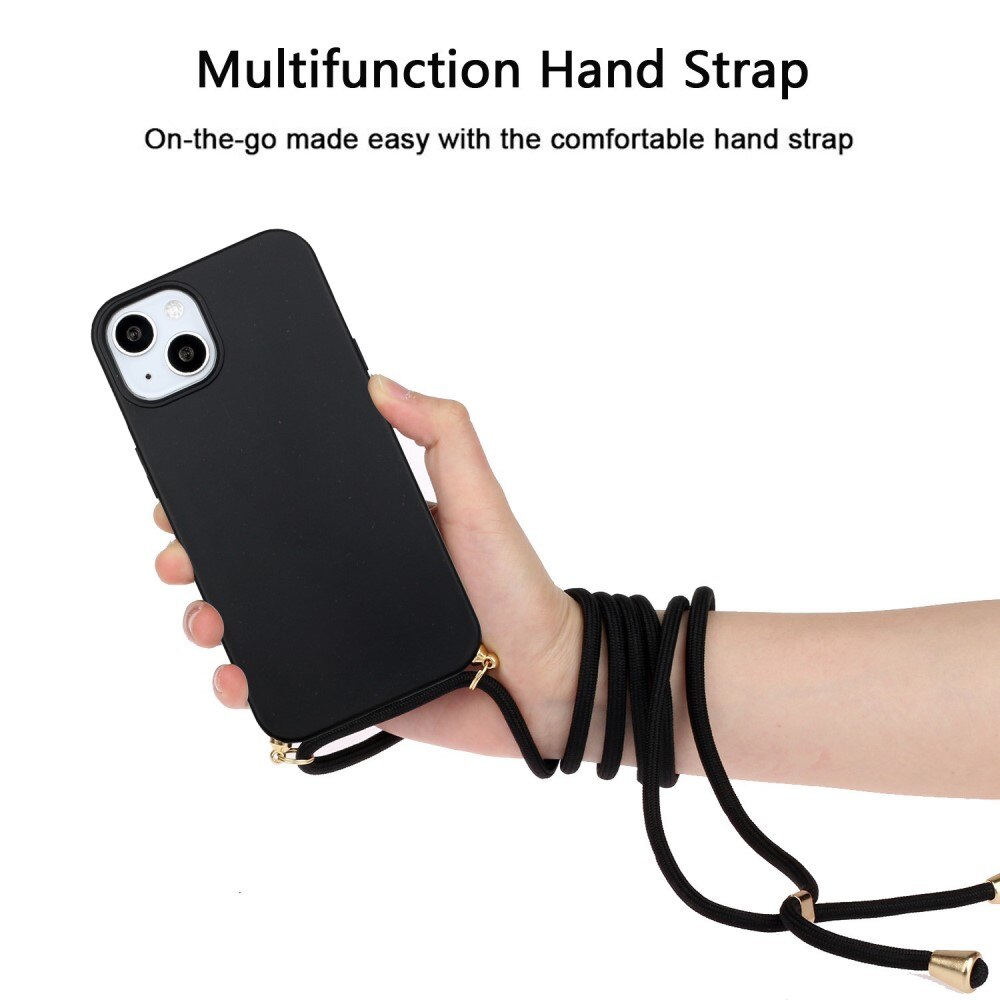 iPhone 15 Cover Neck Strap Black