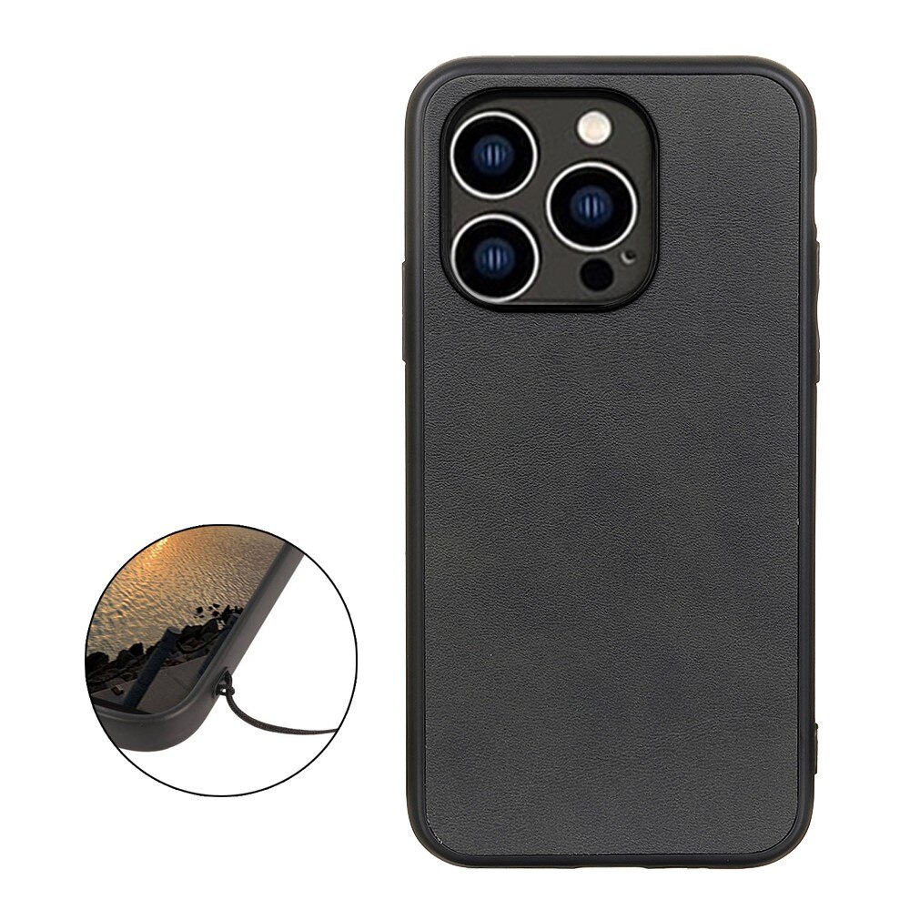 iPhone 15 Pro Leather Case Black