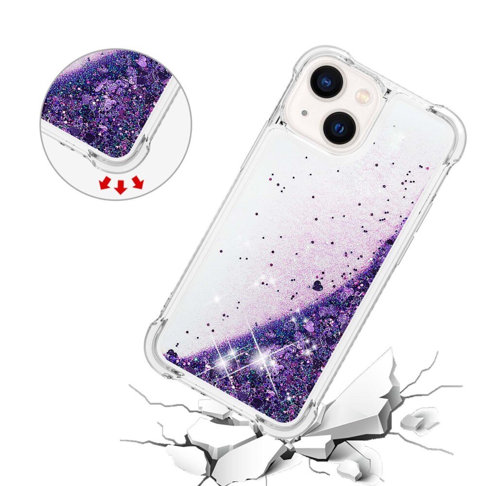 iPhone 15 Glitter Powder TPU Cover Purple