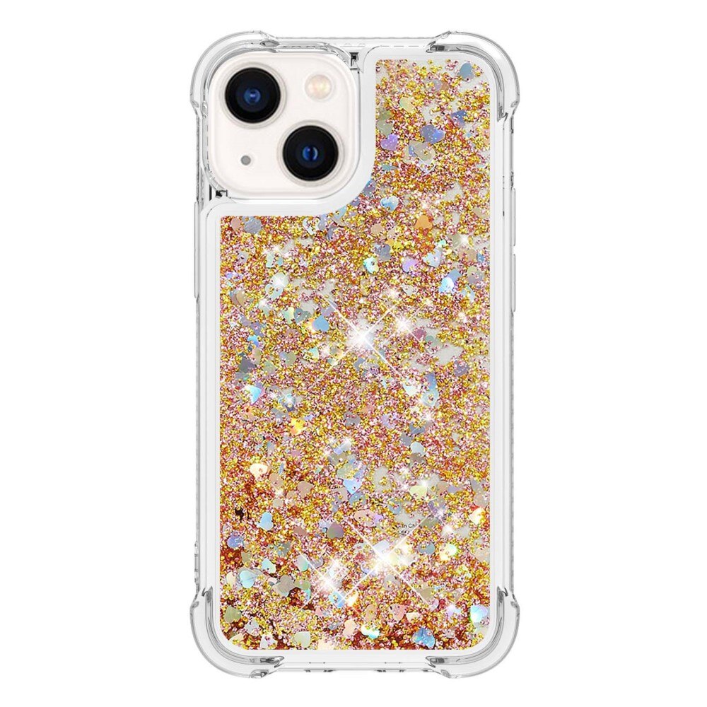 iPhone 15 Glitter Powder TPU Cover Gold