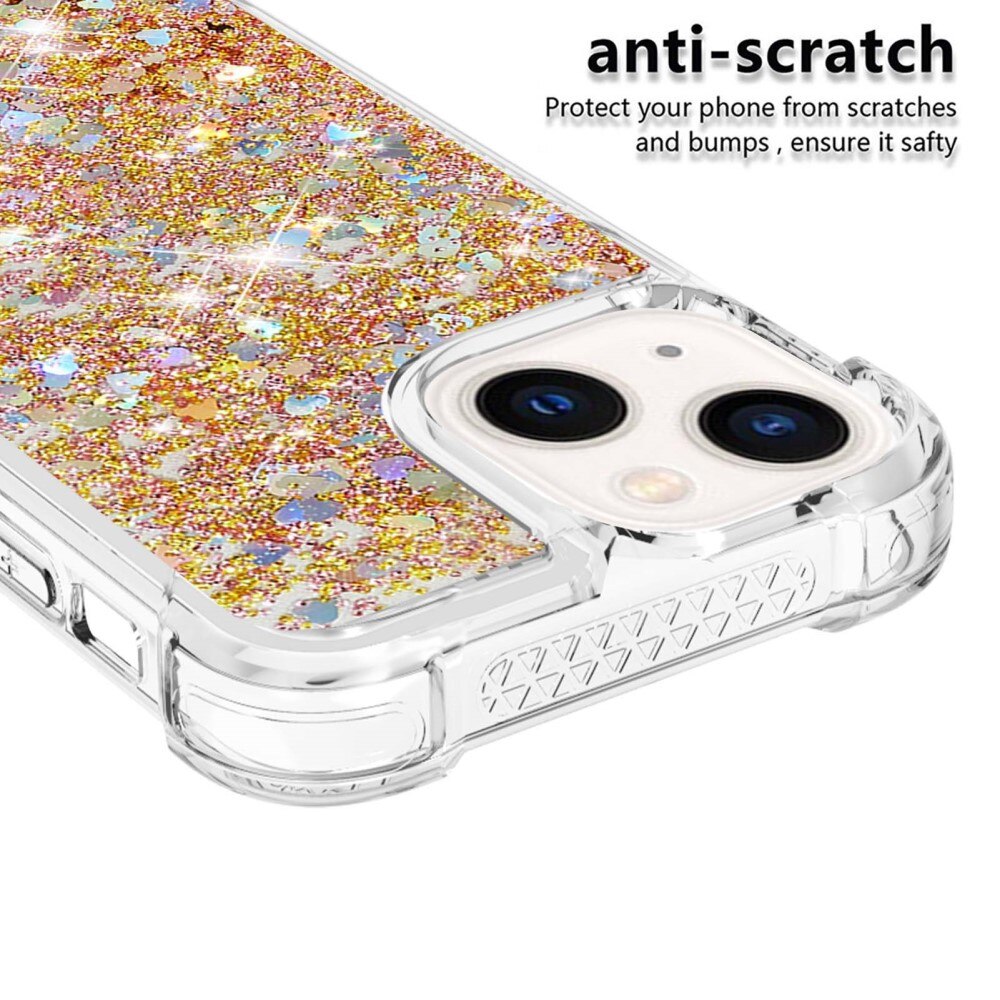 iPhone 15 Glitter Powder TPU Cover Gold