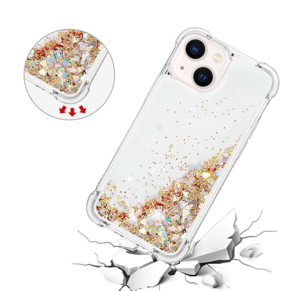 iPhone 15 Glitter Powder TPU Cover Gold