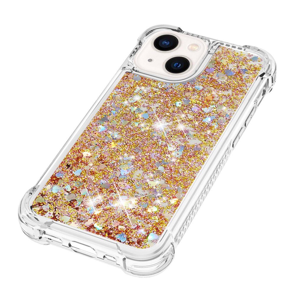 iPhone 15 Glitter Powder TPU Cover Gold