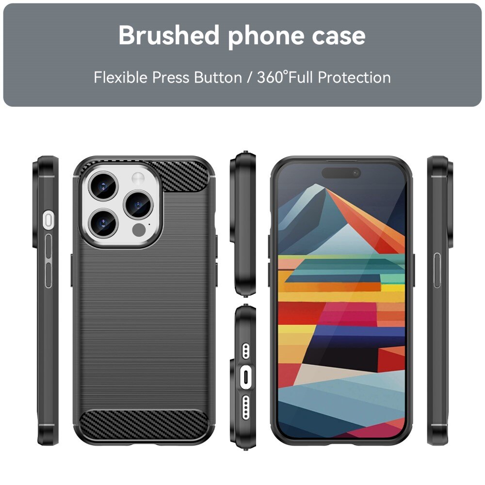 iPhone 15 Pro Brushed TPU Case Black