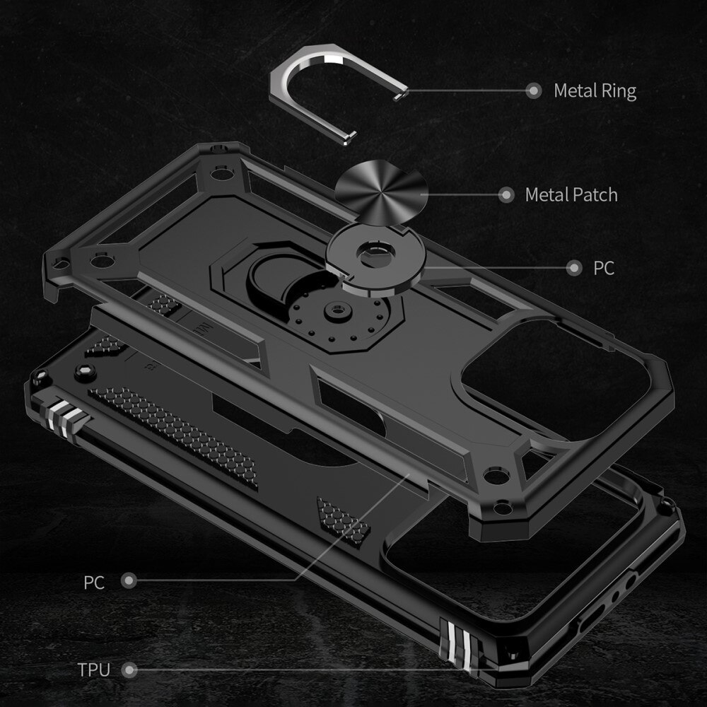 iPhone 15 Pro Hybrid Case Tech Ring Black