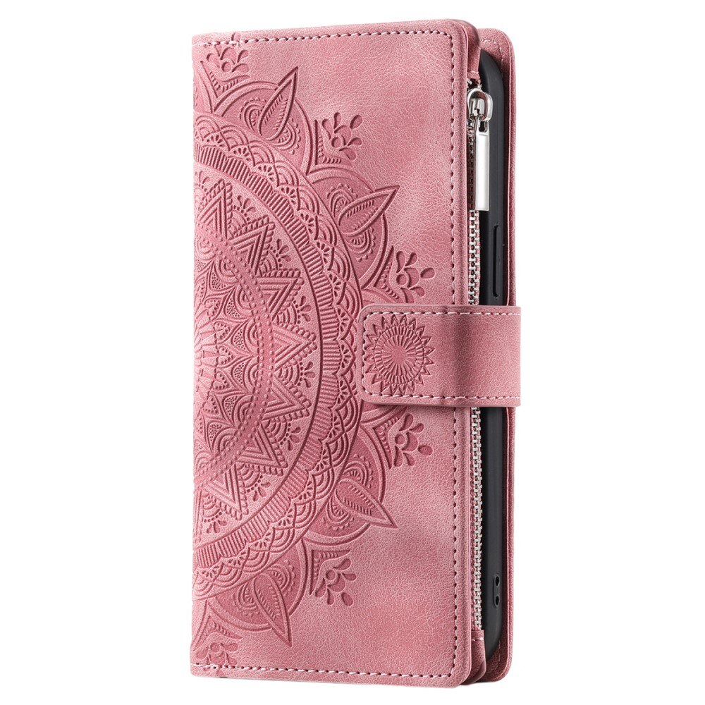 iPhone 15 Pro Wallet/Purse Mandala Pink