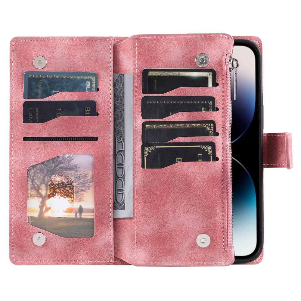 iPhone 15 Pro Wallet/Purse Mandala Pink