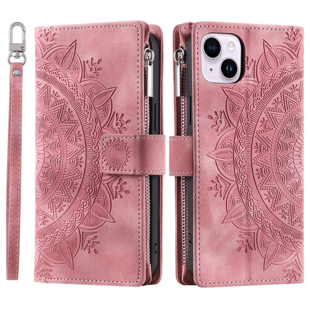 iPhone 15 Wallet/Purse Mandala Pink