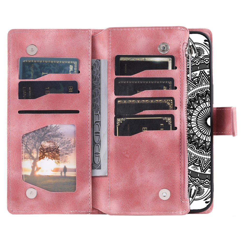 iPhone 15 Wallet/Purse Mandala Pink