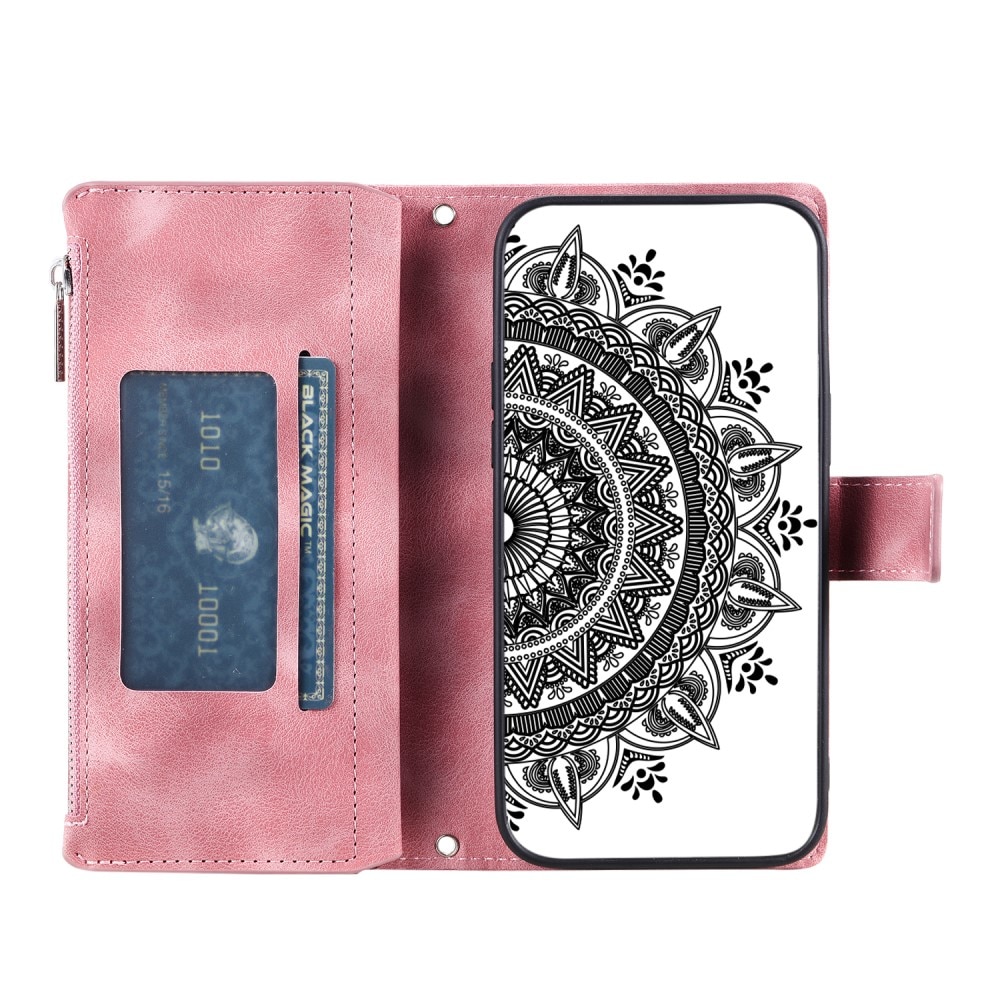 iPhone 15 Wallet/Purse Mandala Pink