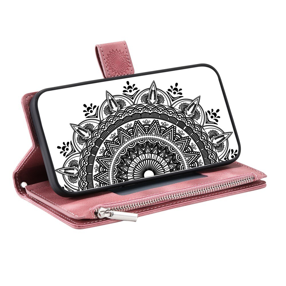 iPhone 15 Wallet/Purse Mandala Pink