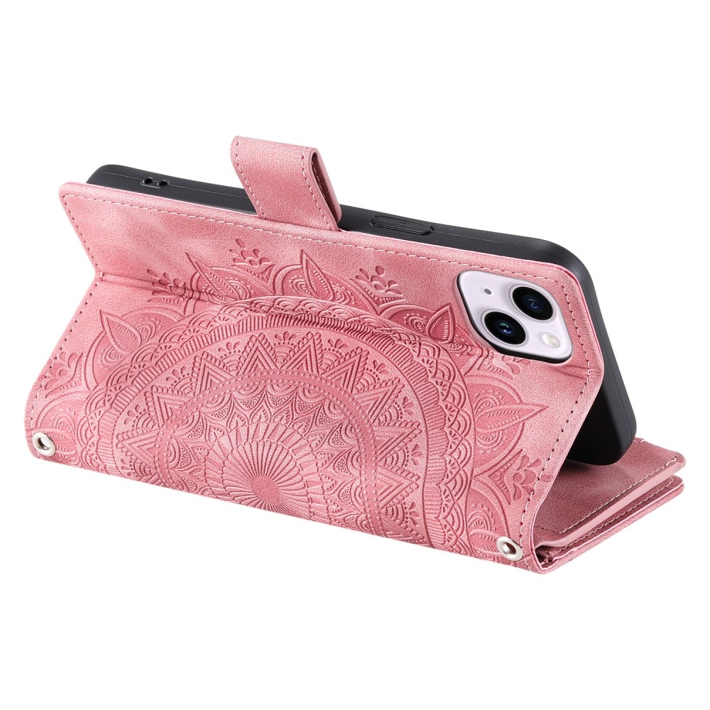 iPhone 15 Wallet/Purse Mandala Pink